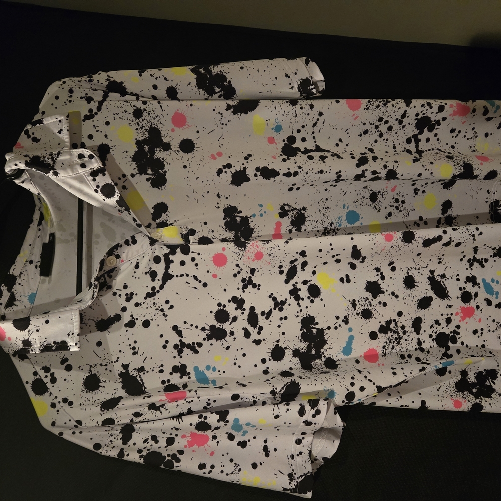 Abstract Splatter Print Shirt